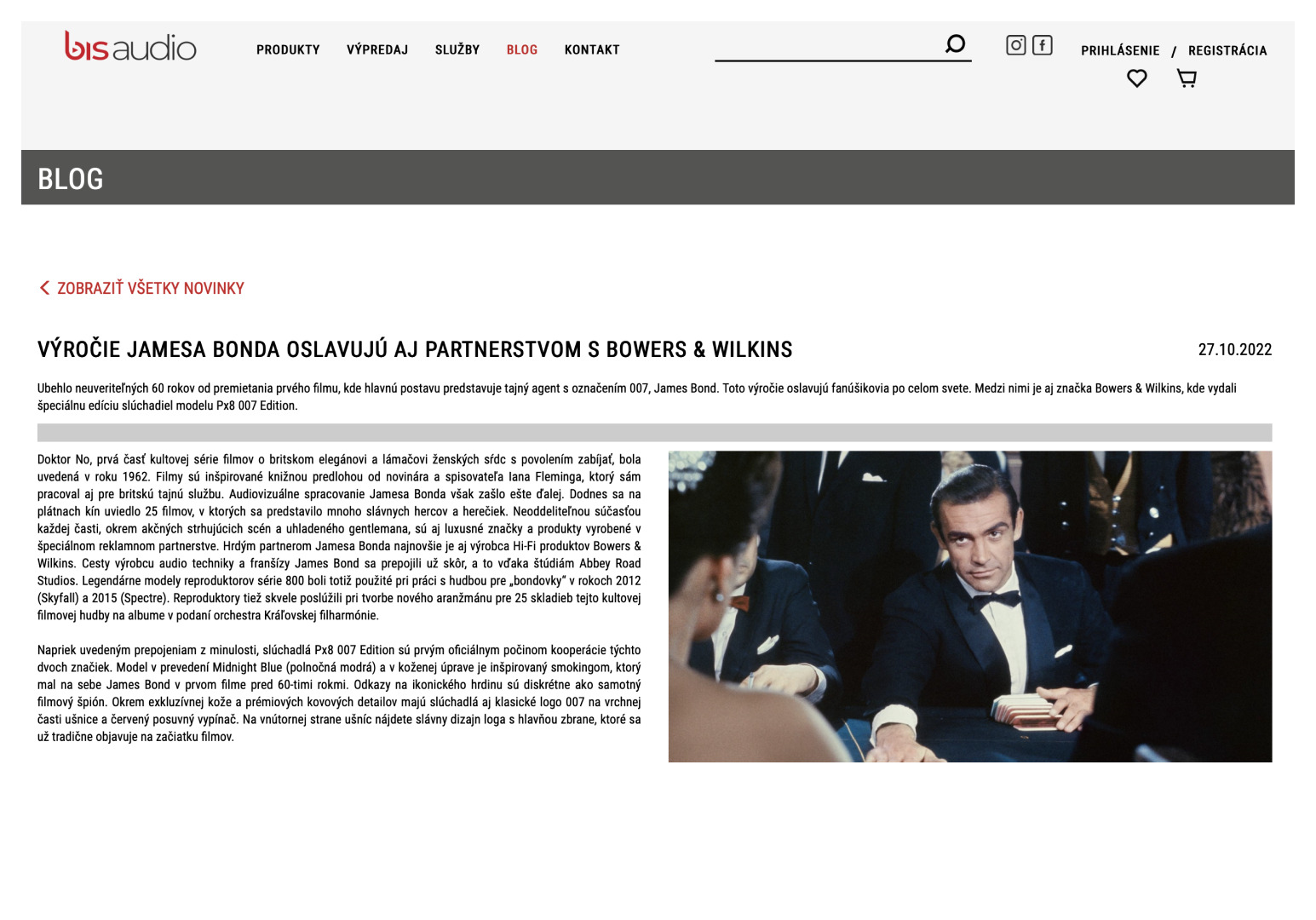 Bowers & Wilkins oslavuje Jamesa Bonda