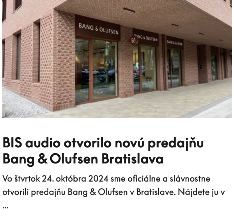 Otvorenie Bang & Olufsen Bratislava